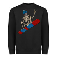 Black skeleton snowboard Heavyweight Sweatshirt - FaDigitalArtStudio