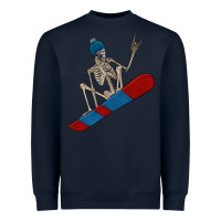 Navy skeleton snowboard Heavyweight Sweatshirt - FaDigitalArtStudio