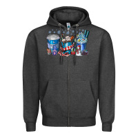 Charcoal Heather Christmas Coffee Zipper Hoodie - CowhideDigitalArt