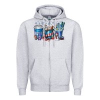 Heather Grey Christmas Coffee Zipper Hoodie - CowhideDigitalArt