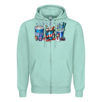 Seafoam Christmas Coffee Zipper Hoodie - CowhideDigitalArt
