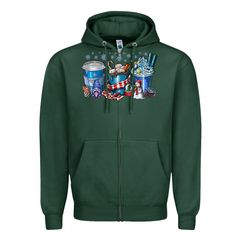 Christmas Coffee Zipper Hoodie by CowhideDigitalArt | Teevron