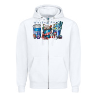 White Christmas Coffee Zipper Hoodie - CowhideDigitalArt