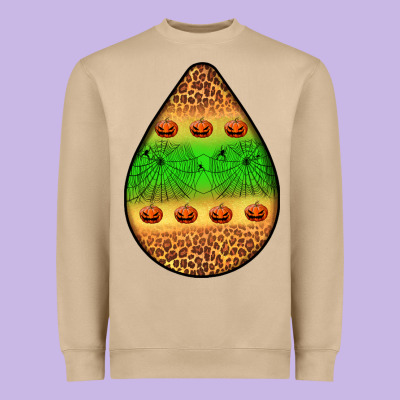 Halloween Pumpkin Teardrop Heavyweight Sweatshirt Designed By Bundleandbundleshop