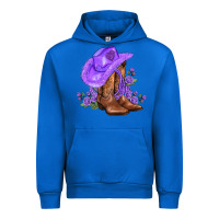Cobalt purple cowgirl  and roses Urban Hoodie - AdoDesignShop