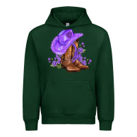 Forest Green purple cowgirl  and roses Urban Hoodie - AdoDesignShop
