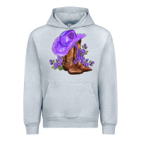 Heather Grey purple cowgirl  and roses Urban Hoodie - AdoDesignShop