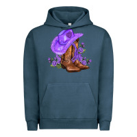 Pigment Midnight Navy purple cowgirl  and roses Urban Hoodie - AdoDesignShop