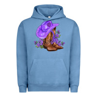 Pigment Pebble Blue purple cowgirl  and roses Urban Hoodie - AdoDesignShop