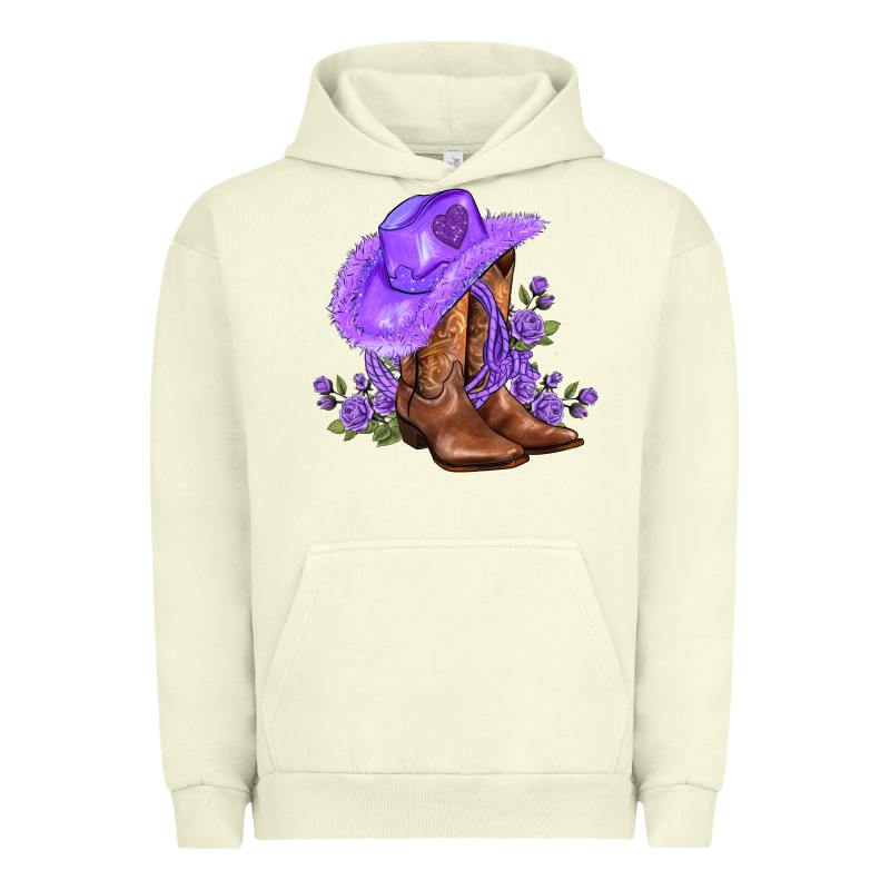 Purple Cowgirl  And Roses Urban Hoodie by AdoDesignShop | Teevron