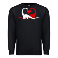 Black funny hearts love dinosaur valentine s day gift boys girls Premium Sweatshirt - minhPixels