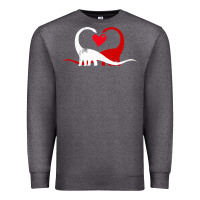Charcoal Heather funny hearts love dinosaur valentine s day gift boys girls Premium Sweatshirt - minhPixels