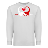 Dove Grey funny hearts love dinosaur valentine s day gift boys girls Premium Sweatshirt - minhPixels