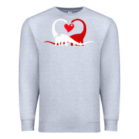 Heather Grey funny hearts love dinosaur valentine s day gift boys girls Premium Sweatshirt - minhPixels