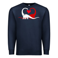 Navy funny hearts love dinosaur valentine s day gift boys girls Premium Sweatshirt - minhPixels