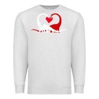 Oatmeal Heather funny hearts love dinosaur valentine s day gift boys girls Premium Sweatshirt - minhPixels