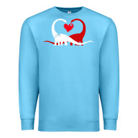 Ocean Blue funny hearts love dinosaur valentine s day gift boys girls Premium Sweatshirt - minhPixels
