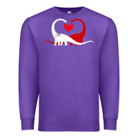 Purple funny hearts love dinosaur valentine s day gift boys girls Premium Sweatshirt - minhPixels