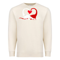 Sandshell funny hearts love dinosaur valentine s day gift boys girls Premium Sweatshirt - minhPixels