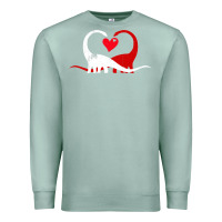 Seafoam funny hearts love dinosaur valentine s day gift boys girls Premium Sweatshirt - minhPixels