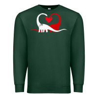 Sports Green funny hearts love dinosaur valentine s day gift boys girls Premium Sweatshirt - minhPixels