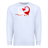White funny hearts love dinosaur valentine s day gift boys girls Premium Sweatshirt - minhPixels