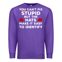 Purple You Can'T Fix Stupid But The Hats Make It Easy To Identify Premium Sweatshirt - minhPixels