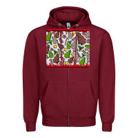 Burgundy Christmas Cakes Zipper Hoodie - CowhideDigitalArt