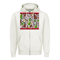 Oatmeal Heather Christmas Cakes Zipper Hoodie - CowhideDigitalArt