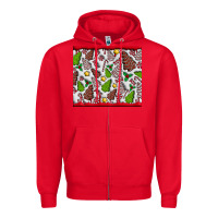 Red Christmas Cakes Zipper Hoodie - CowhideDigitalArt