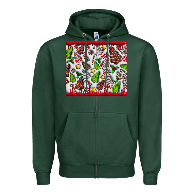 Christmas Cakes Zipper Hoodie by CowhideDigitalArt | Teevron