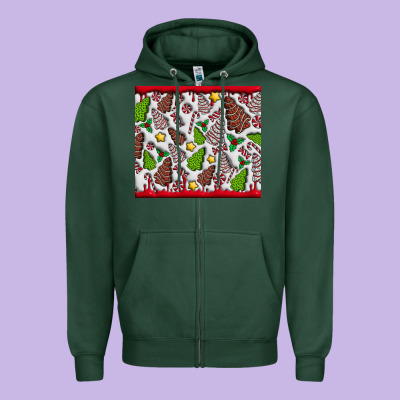 Christmas Cakes Zipper Hoodie Designed By Cowhidedigitalart