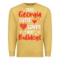 Antique Gold this georgia cutie loves her bulldogs fun football Premium Sweatshirt - minhPixels
