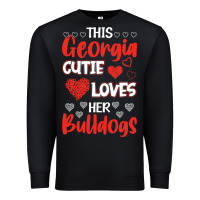 Black this georgia cutie loves her bulldogs fun football Premium Sweatshirt - minhPixels