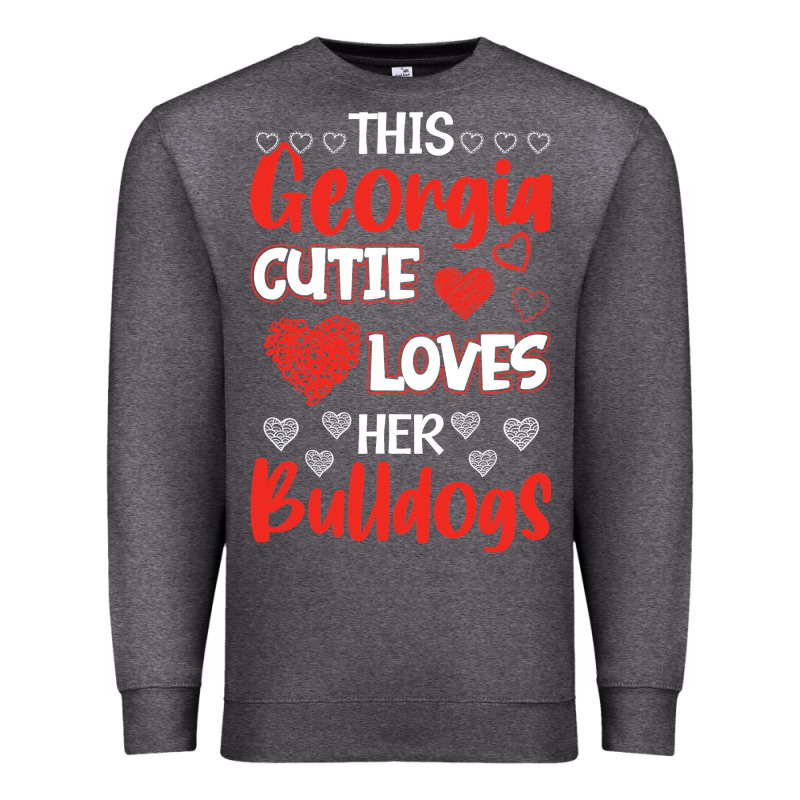 This Georgia Cutie Loves Her Bulldogs Fun Football Premium Sweatshirt by minhPixels | Teevron