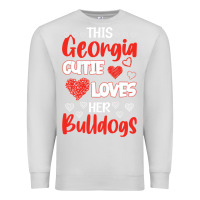 Dove Grey this georgia cutie loves her bulldogs fun football Premium Sweatshirt - minhPixels