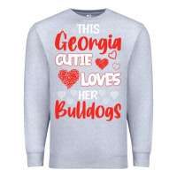 Heather Grey this georgia cutie loves her bulldogs fun football Premium Sweatshirt - minhPixels