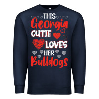 Navy this georgia cutie loves her bulldogs fun football Premium Sweatshirt - minhPixels