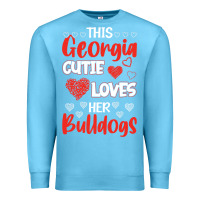 Ocean Blue this georgia cutie loves her bulldogs fun football Premium Sweatshirt - minhPixels