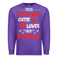Purple this georgia cutie loves her bulldogs fun football Premium Sweatshirt - minhPixels