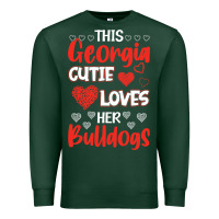 Sports Green this georgia cutie loves her bulldogs fun football Premium Sweatshirt - minhPixels