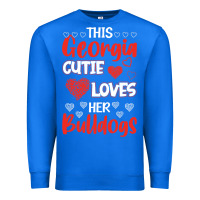 True Royal this georgia cutie loves her bulldogs fun football Premium Sweatshirt - minhPixels