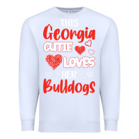 White this georgia cutie loves her bulldogs fun football Premium Sweatshirt - minhPixels