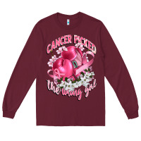 Burgundy cancer picked the wrong girl Long Sleeve Tee - CowGirlArtShop