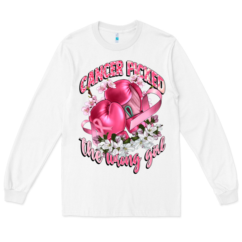 Cancer Picked The Wrong Girl Long Sleeve Tee by CowGirlArtShop | Teevron