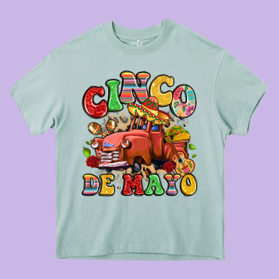 Cinco De Mayo Truck Heavy Core Tee Designed By Lillyallendesigns