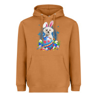 Meerkat Bunny Maltese With Egg Basket Easter Flower Hunting Egg Heavyweight Hoodie - minhPixels