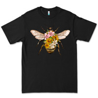 Black bee with flowers Premium Tee - Artiststas