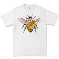 White bee with flowers Premium Tee - Artiststas
