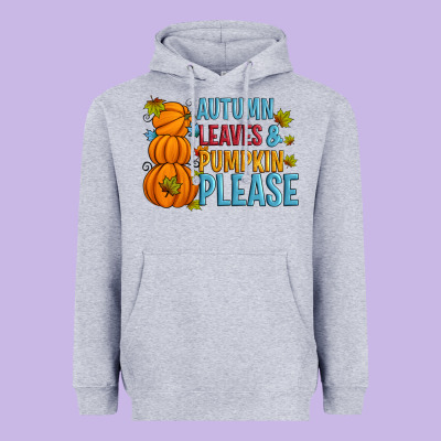 Autumn Leaves And Pumpkin Please Heavyweight Hoodie Designed By Artiststas